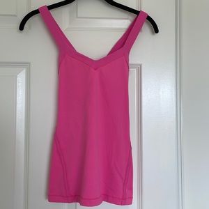 Pink Lululemon Push Your Limits Cross Back Top